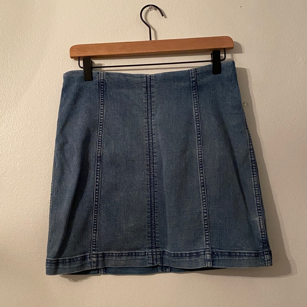 free people jean middle skirt